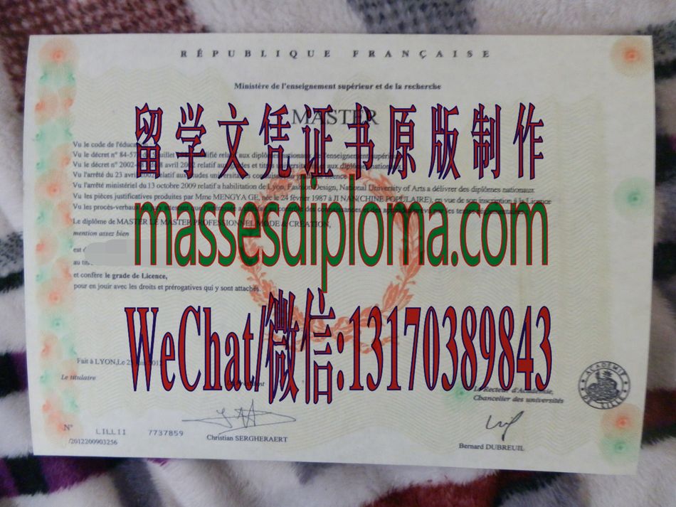 原版国立里昂时装设计大学文凭文凭 原版国立里昂时装设计大学文凭文凭