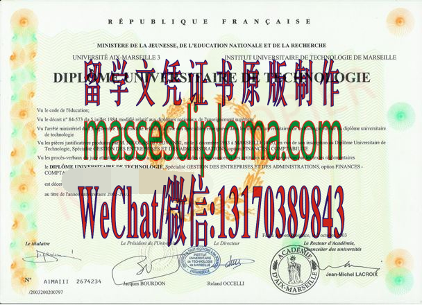 原版艾克斯-马赛三大文凭文凭 原版艾克斯-马赛三大文凭文凭