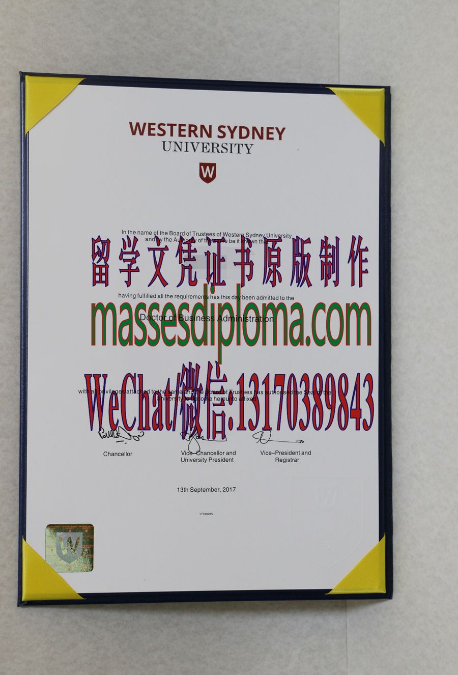 原版西悉尼大学毕业证 原版西悉尼大学毕业证