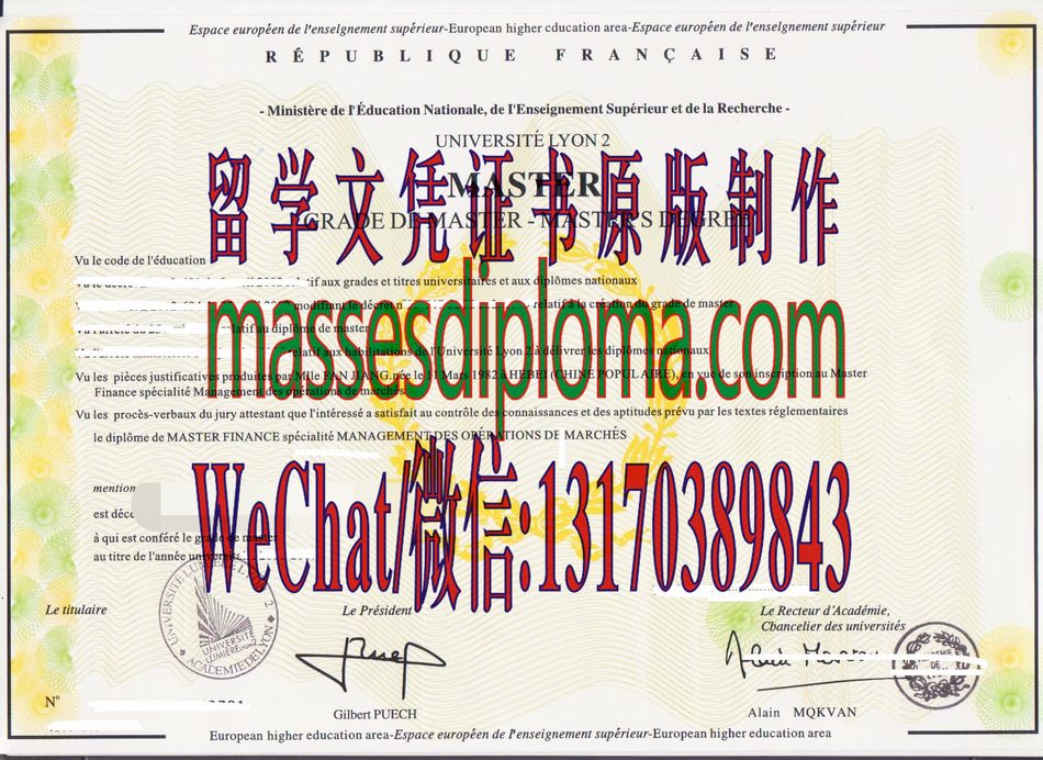 原版里昴第二大学文凭 原版里昴第二大学文凭